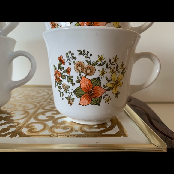 Vintage 1970's Corning Corelle "Indian Summer" Pattern Coffee Mugs Set of 4 - Picture 6 of 9